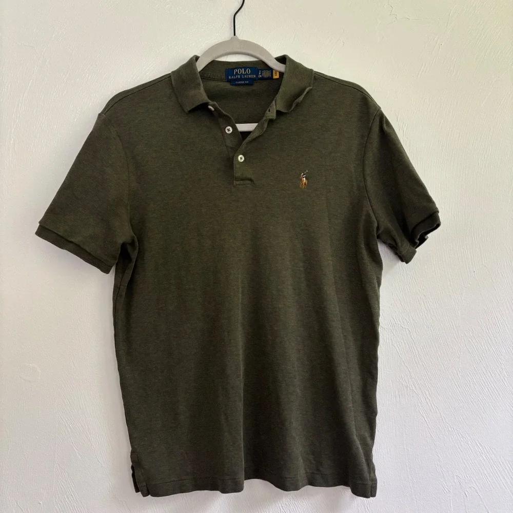 Polo Ralph Lauren Men's Classic Fit Green Short Sleeve Polo Shirt Size S Small